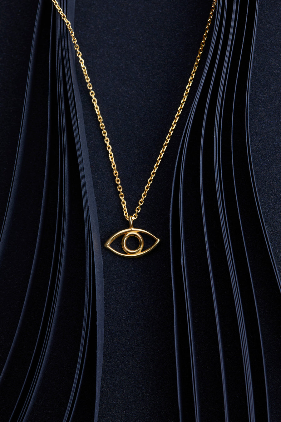 The Everlucky Evil Eye Outline 18K Gold Plated Silver 925° Necklace