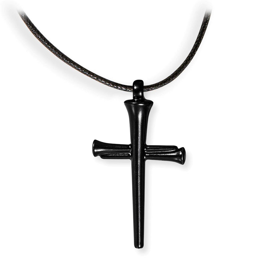 The Everlucky Cross Nailed Black Coated Silver 925° Necklace