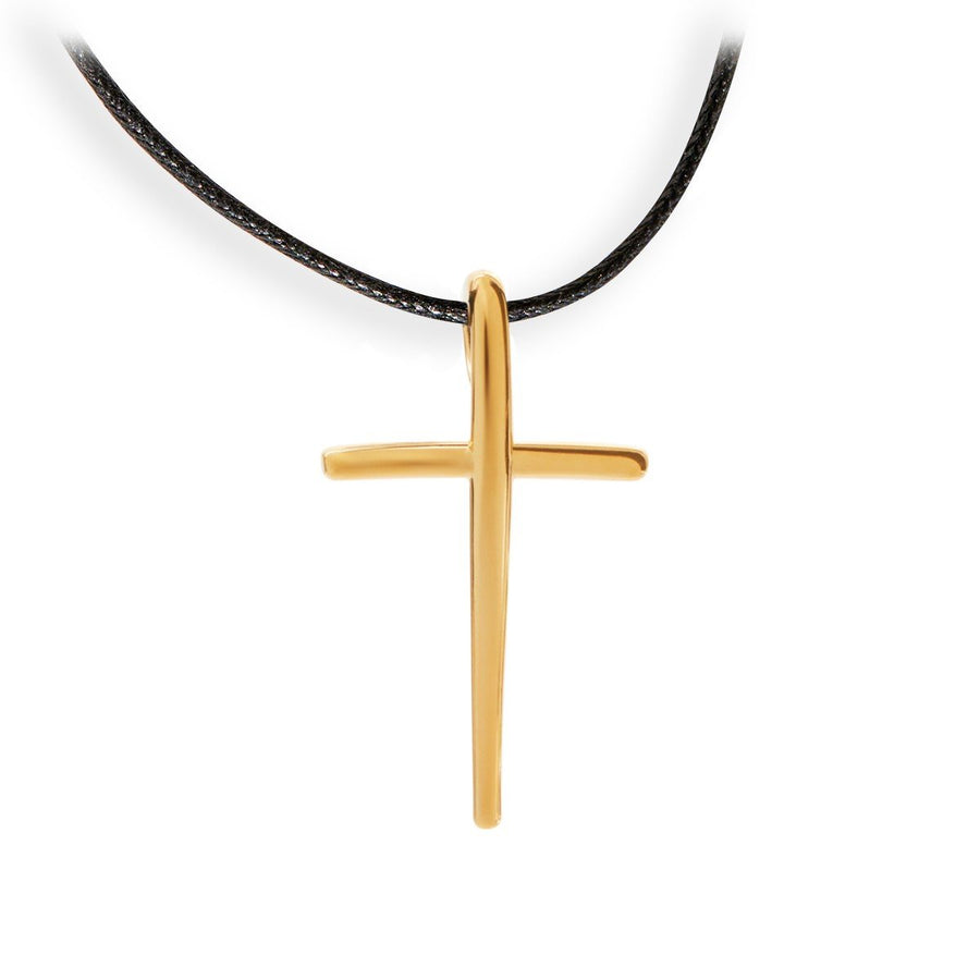 The Everlucky Cross Curved 18K Gold Plated Silver 925° Necklace