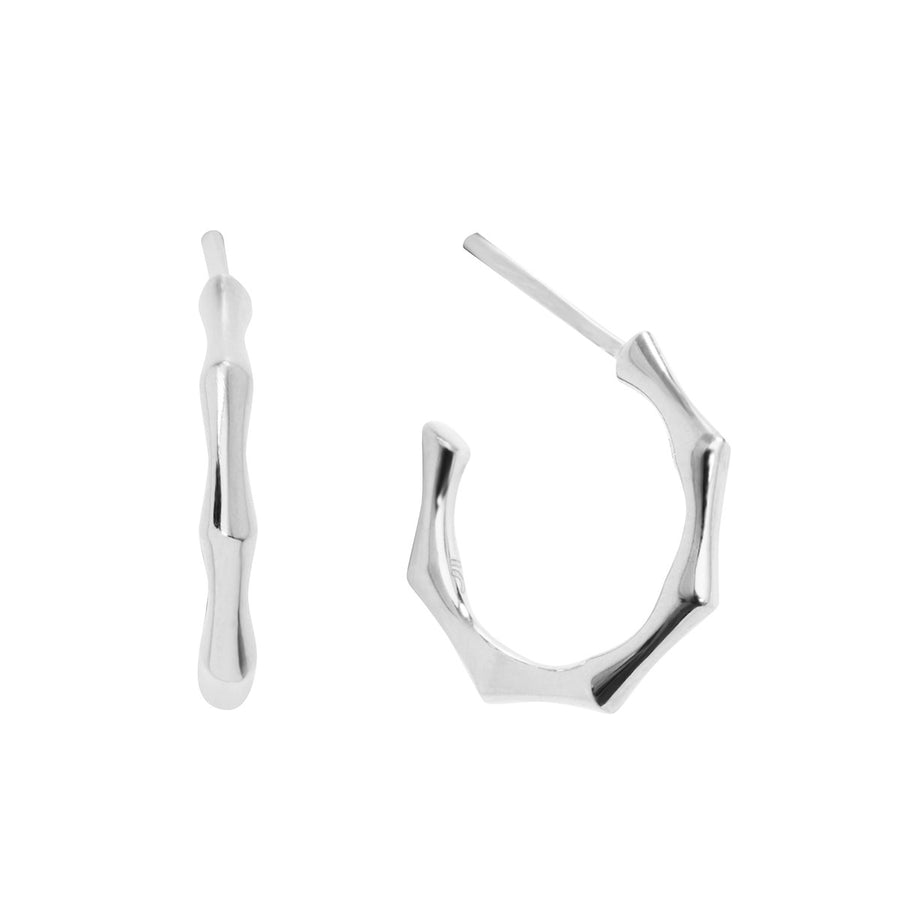 The Essential Bamboo Hoops Small Silver 925° Earrings