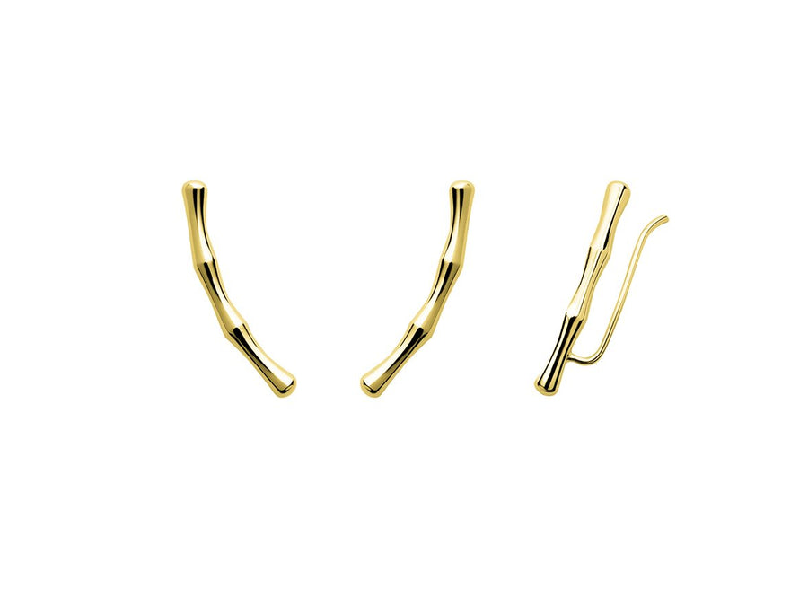 The Essential Bamboo Bar Climber 18K Gold Plated Silver 925° Earrings