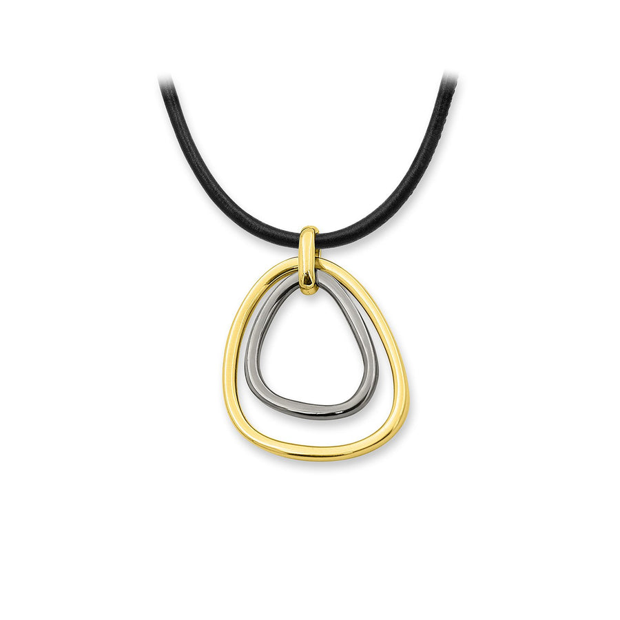 The Essential Triangle Double Gold & Black Rhodium Silver Plated 925° Necklace
