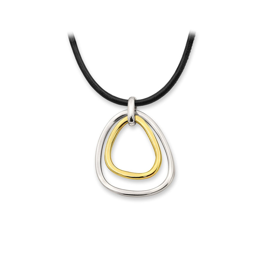 The Essential Triangle Double 18K Gold Plated Silver 925° & Silver 925° Necklace