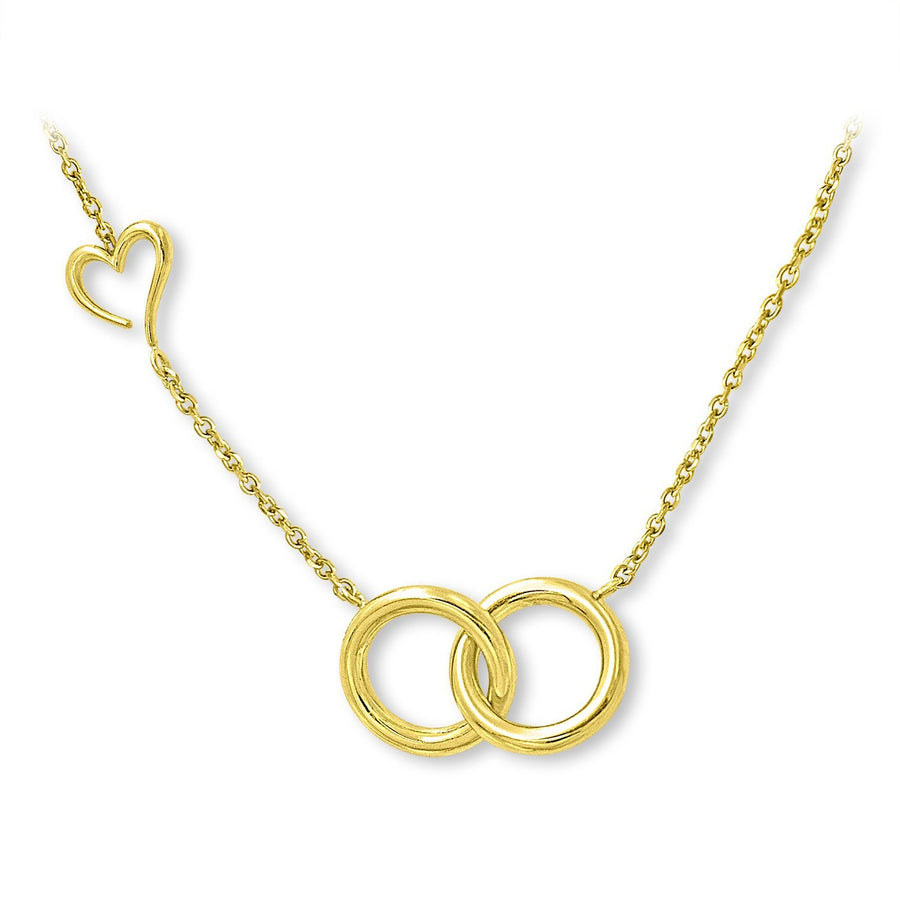 The Essential Love's A-Round Bond Circles with Heart 18K Gold Plated Silver 925° Necklace