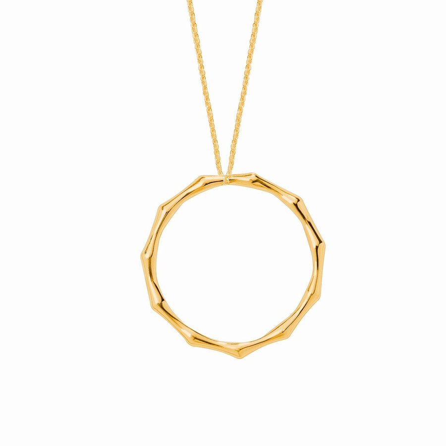 The Essential Bamboo Big 18K Gold Plated Silver 925° Necklace