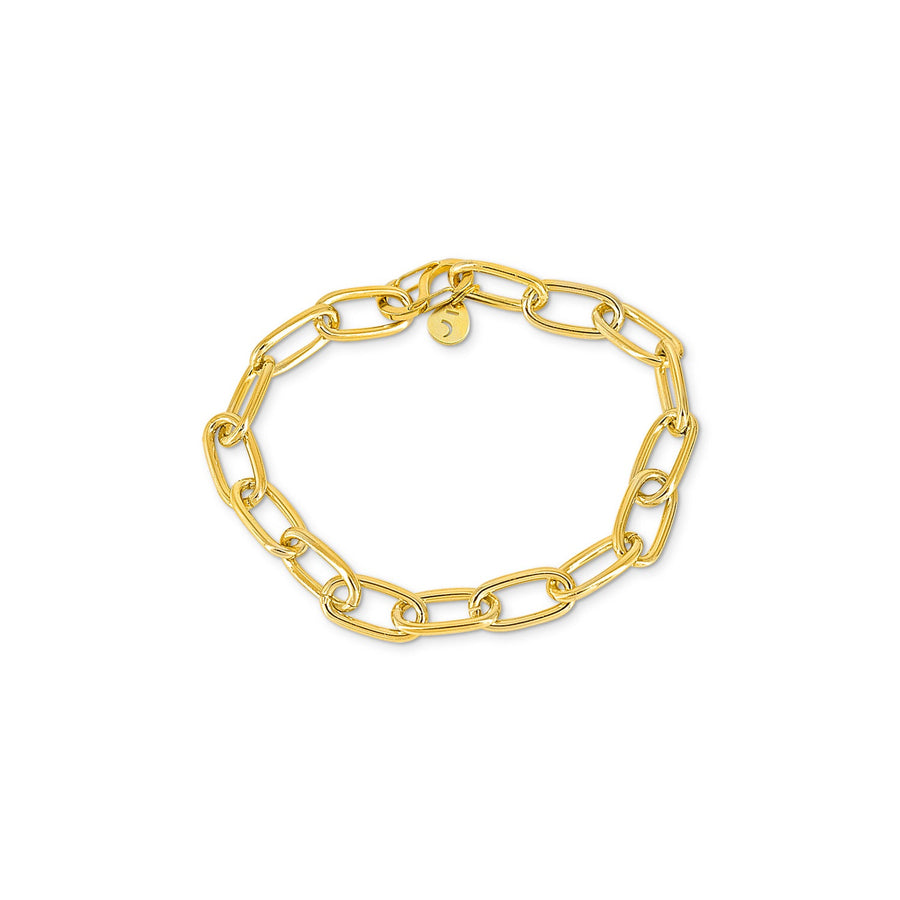 The Eclectic Fashion Wave Medium Oblong Gold Plated Bracelet