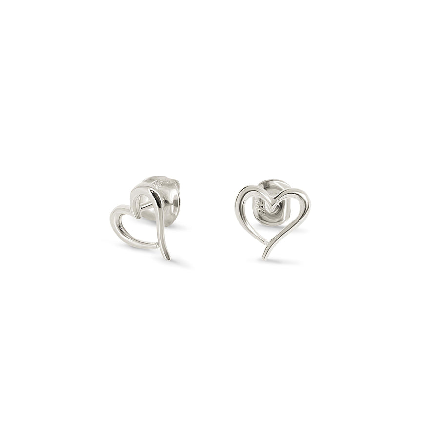 The Essential Love's A-Round Heart Studs Silver 925° Earrings