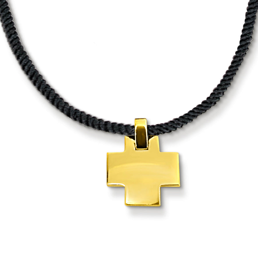 The Everlucky Cross Square Small 18K Gold Plated Silver 925° Necklace