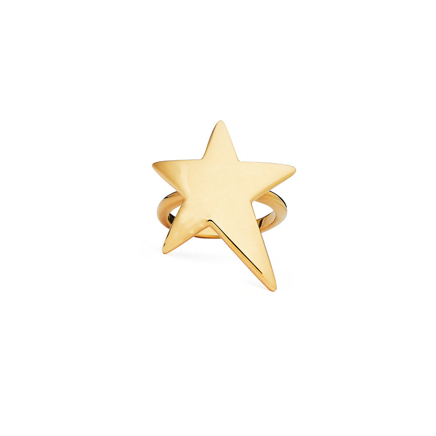 The Everlucky Lucky Stars Large Curved 18K Gold Plated Silver 925° Ring