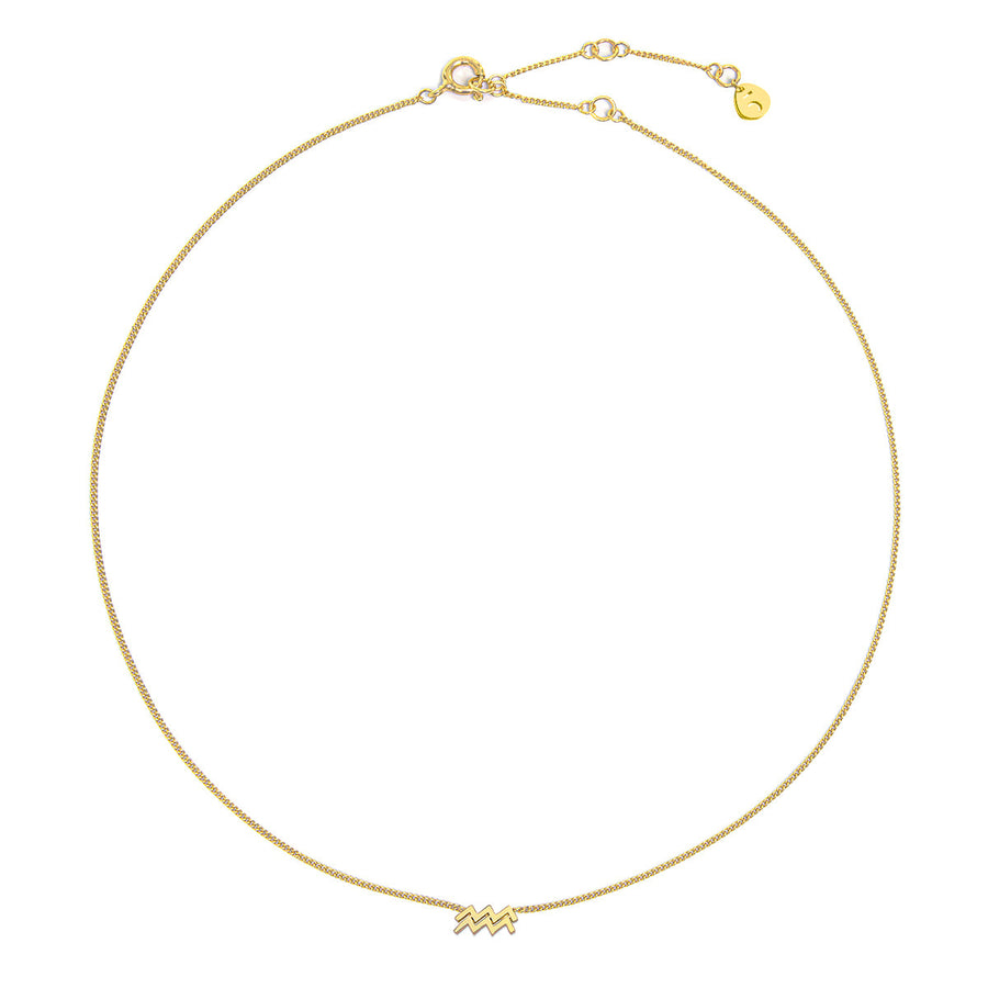 The Ekfrasis Zodiac Aquarius 18K Gold Plated Silver 925° Necklace