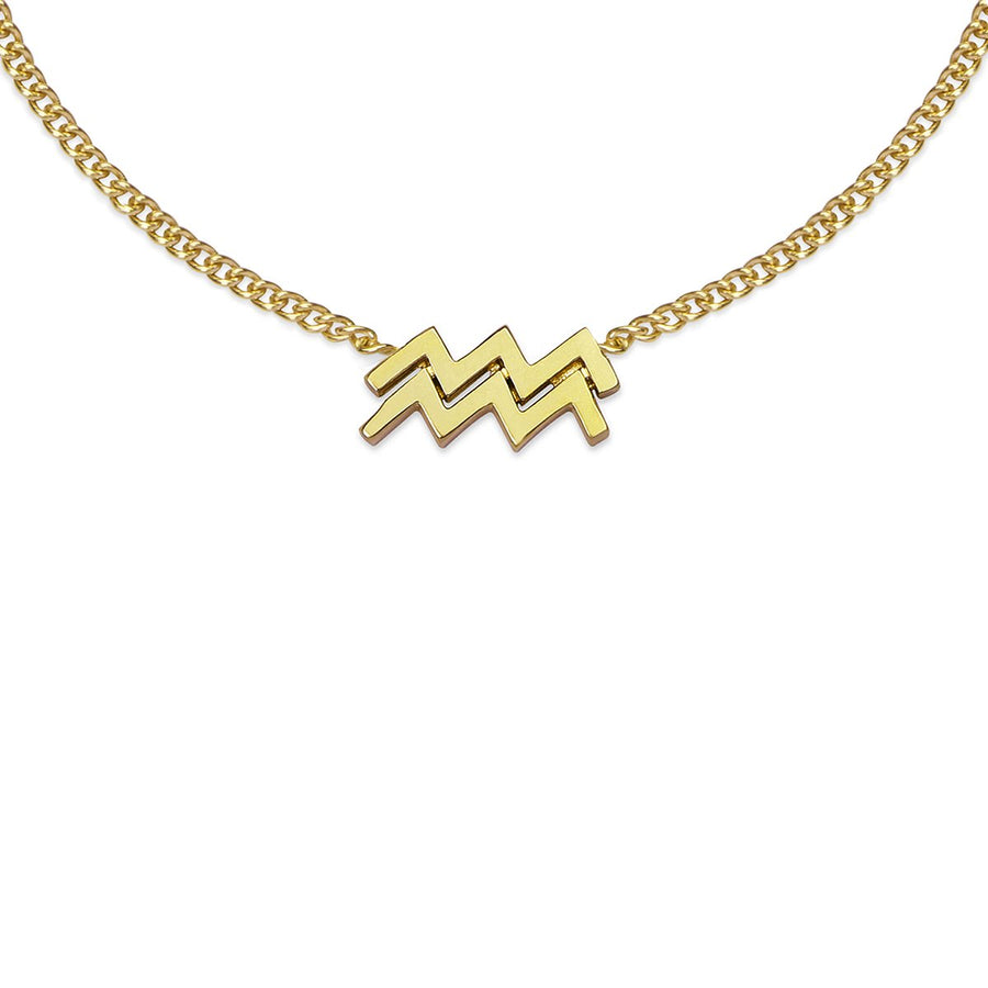 The Ekfrasis Zodiac Aquarius 18K Gold Plated Silver 925° Necklace