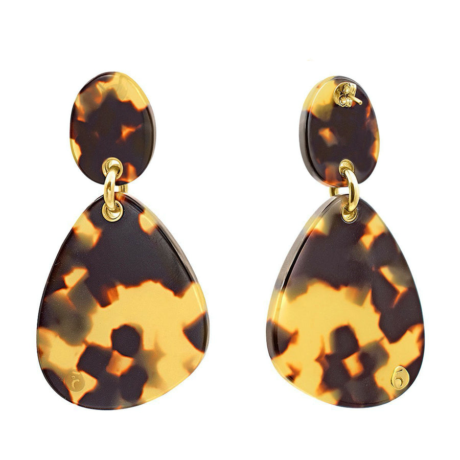 The Eclectic Irregular Double Tortoise Earrings