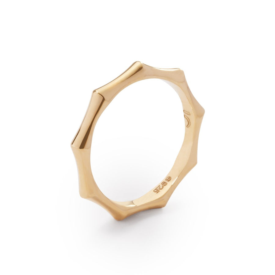 The Essential Bamboo Slim 18K Gold Plated Silver 925° Ring