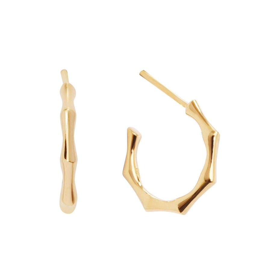The Essential Bamboo Hoops Small 18K Gold Plated Silver 925° Earrings