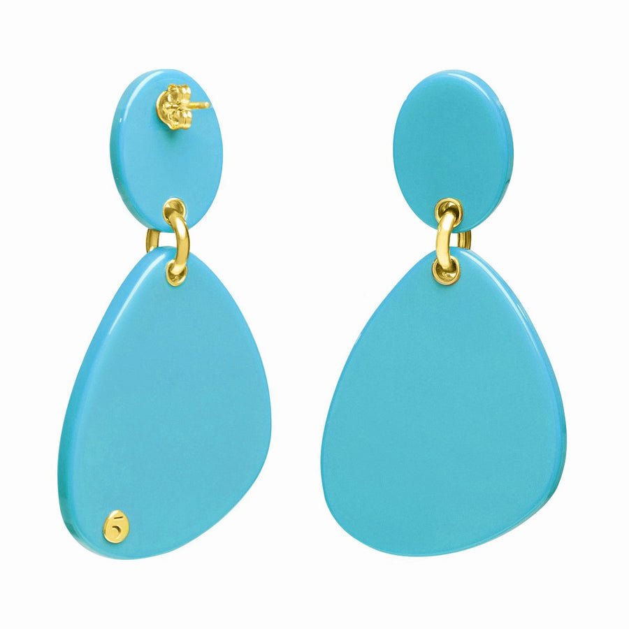 The Eclectic Irregular Double Turquoise Earrings