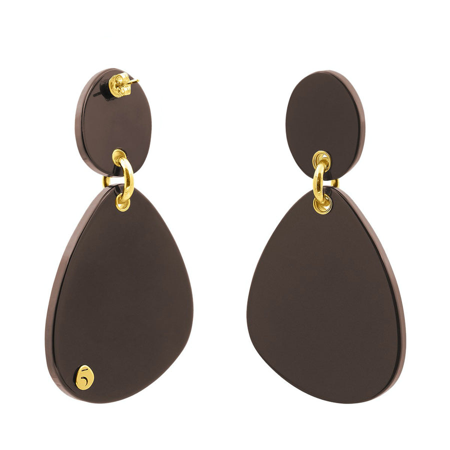 The Eclectic Irregular Double Brown Earrings