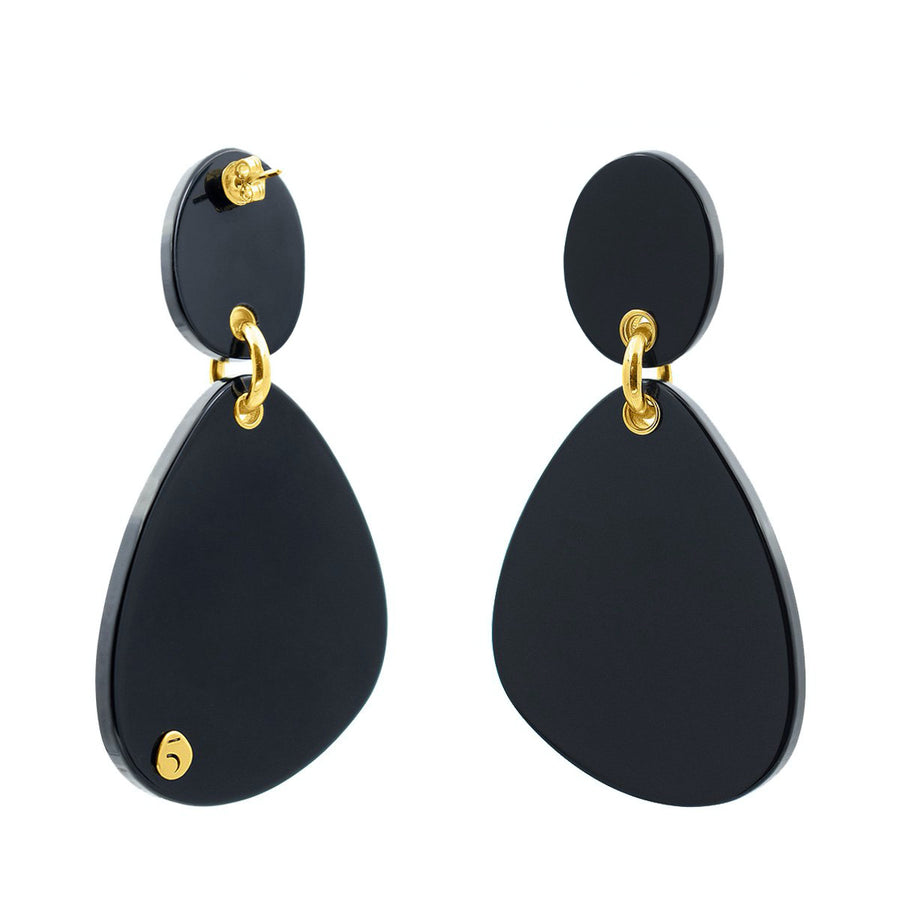 The Eclectic Irregular Double Black Earrings