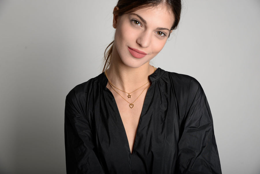 The Essential Mini Line Heart 18K Gold Plated Silver 925° Necklace
