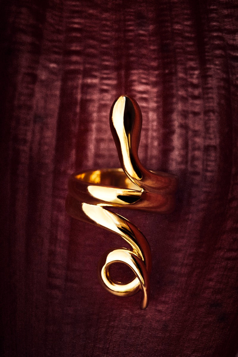 The Essential Snakes Statement 18K Gold Plated Silver 925° Ring
