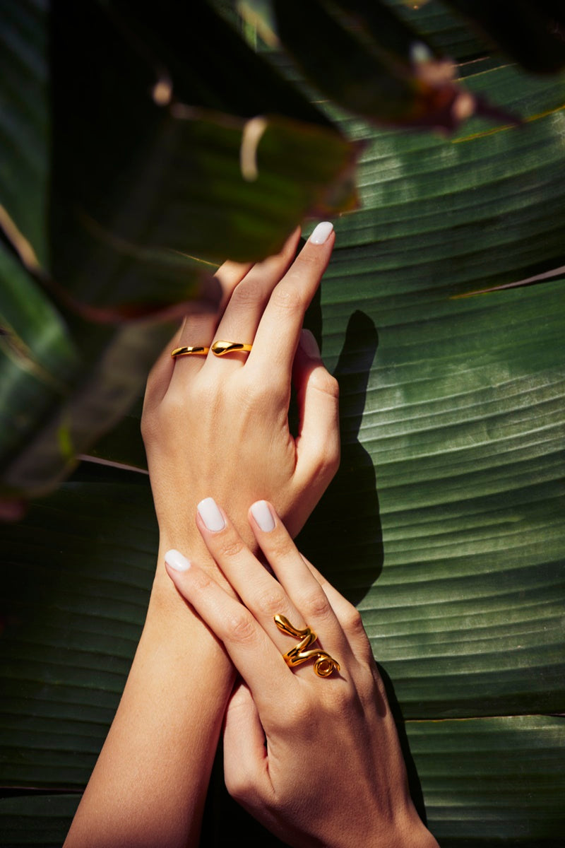 The Essential Snakes 2Fingers 18K Gold Plated Silver 925° Ring