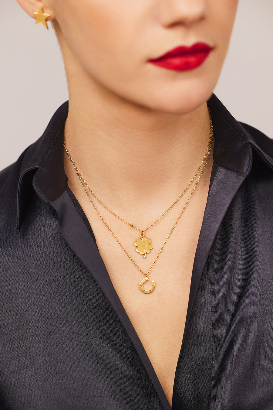 The Everlucky Charm Clover 18K Gold Plated Silver 925° Necklace