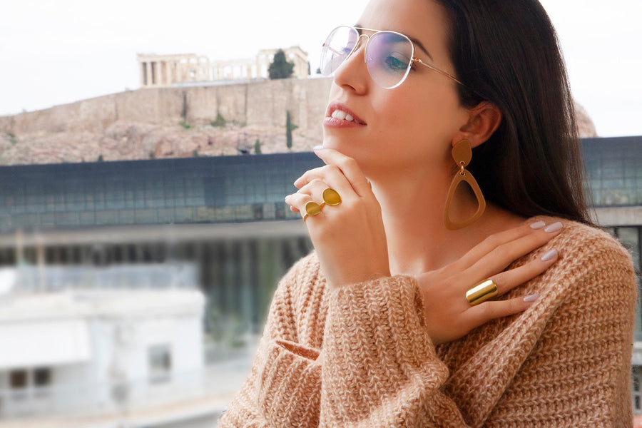 The Essential Forms Minimal Large 18K Gold Plated Silver 925° Ring