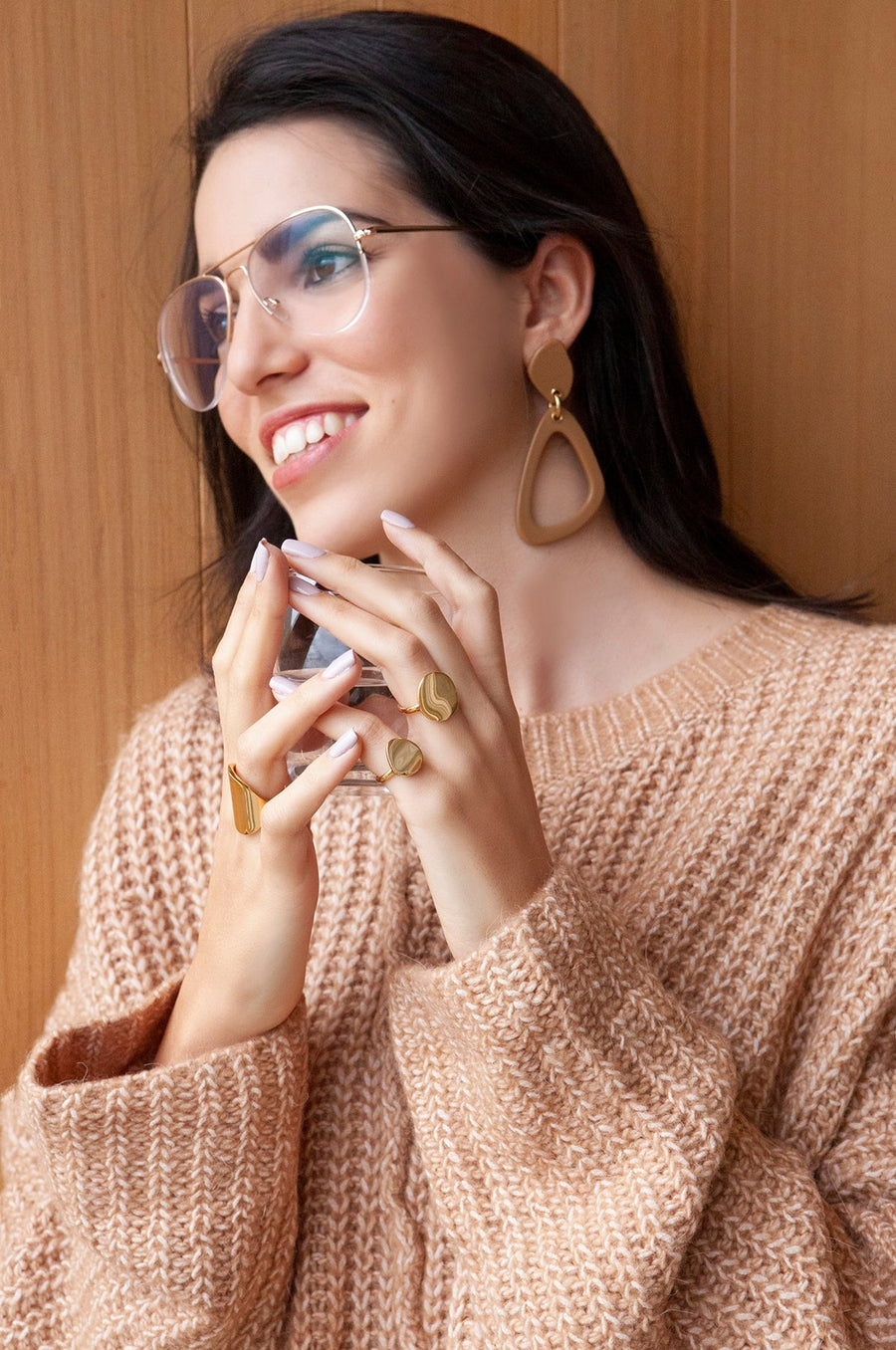 The Eclectic Outline Camel Earrings
