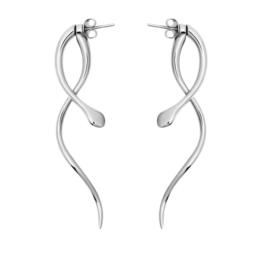 The Essential Snakes Double Silver 925° Earrings