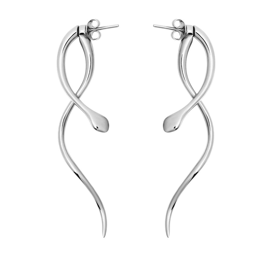 The Essential Snakes Double Silver 925° Earrings