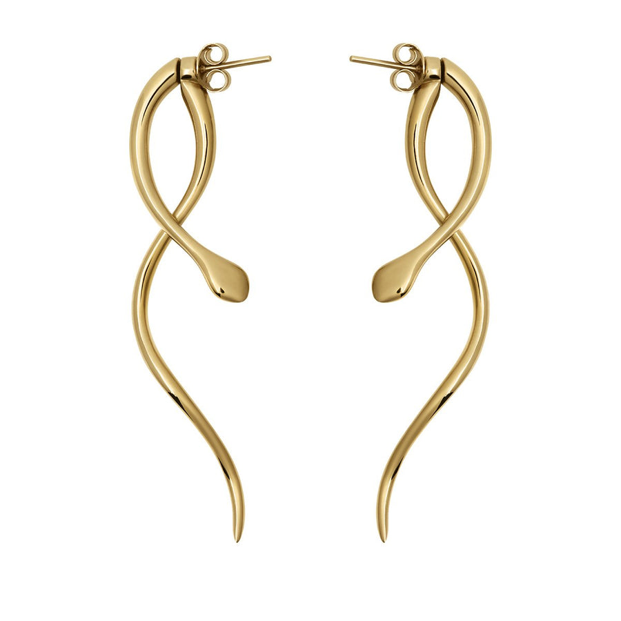 The Essential Snakes Double 18K Gold Plated  Silver  925° Earrings