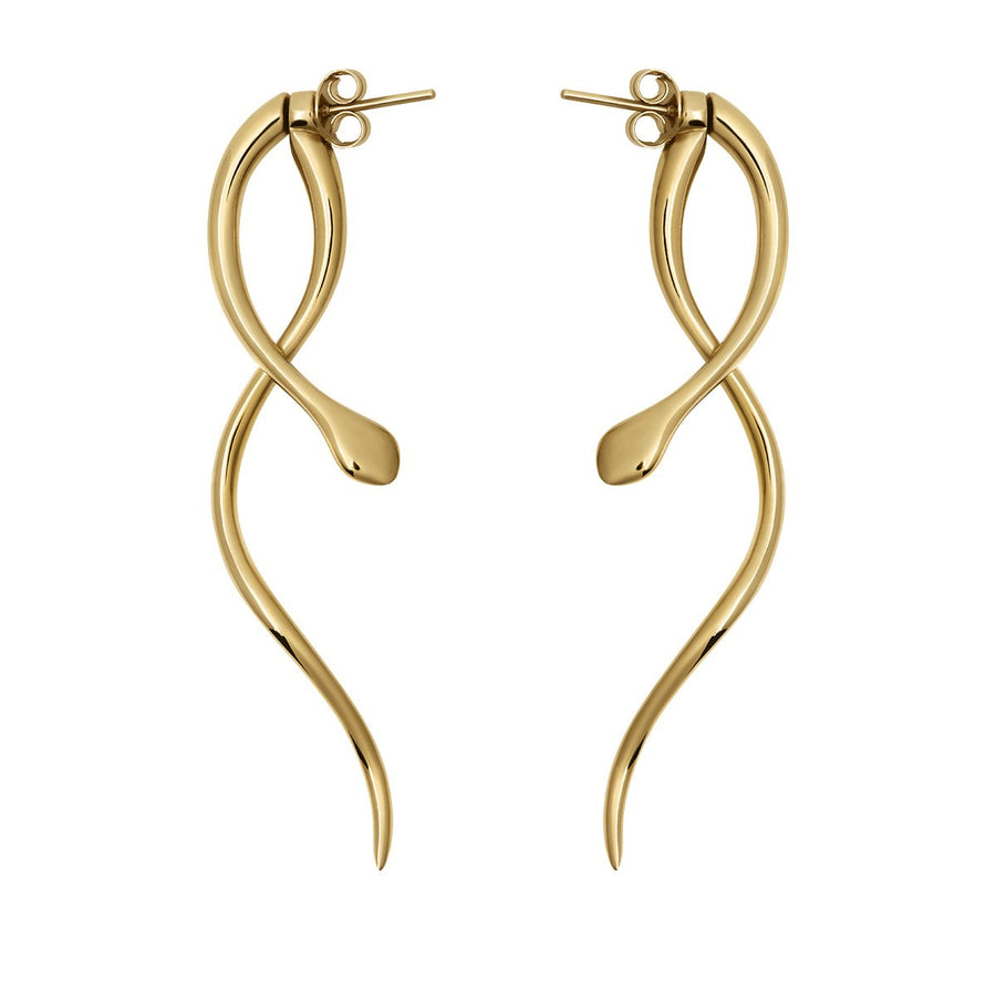 The Essential Snakes Double 18K Gold Plated  Silver  925° Earrings