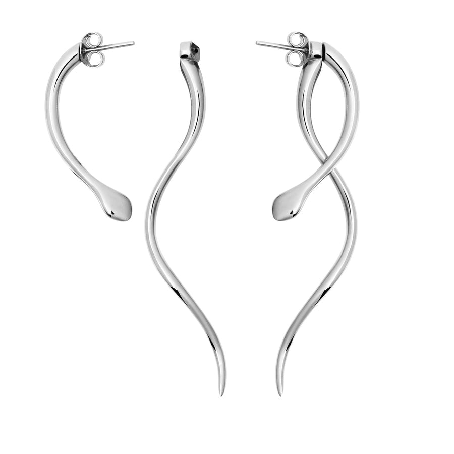 The Essential Snakes Double Silver 925° Earrings
