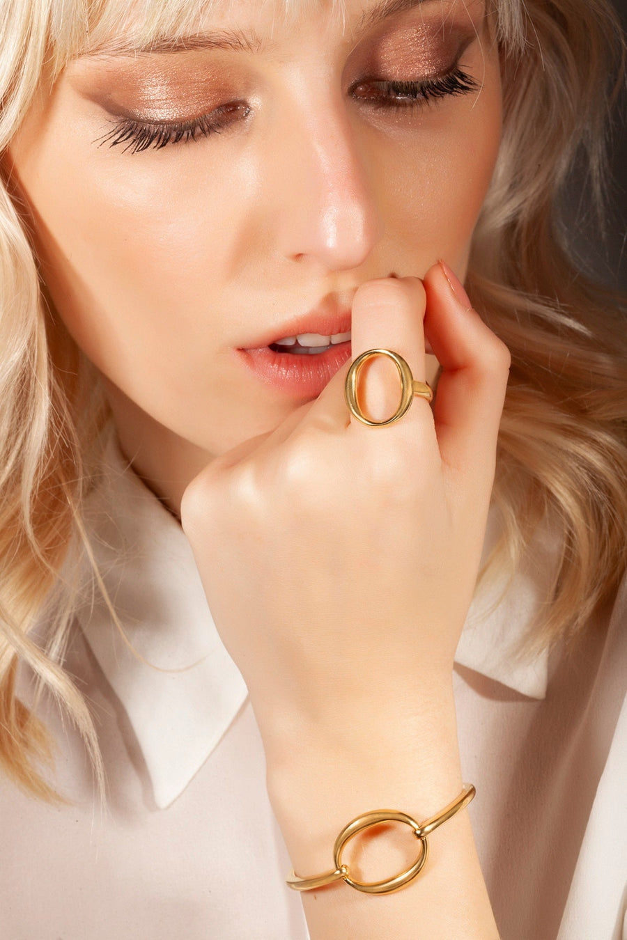 The Essential Omicron Bangle 18K Gold Plated Silver 925° Bracelet