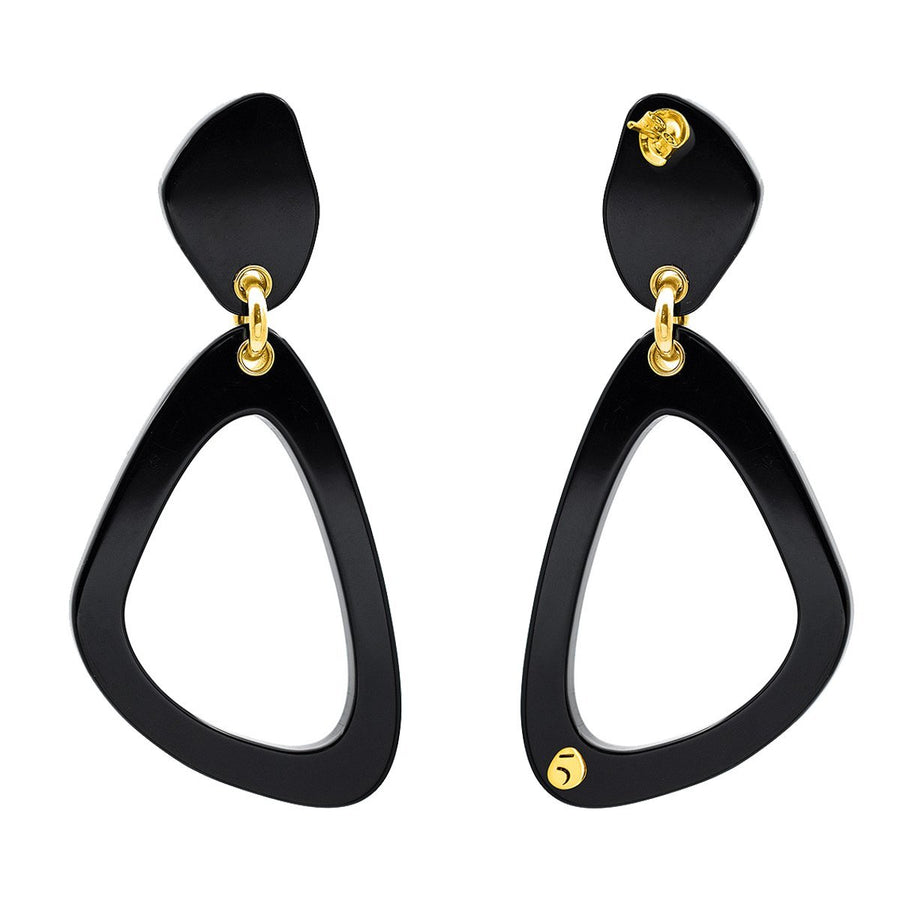 The Eclectic Outline Black Earrings