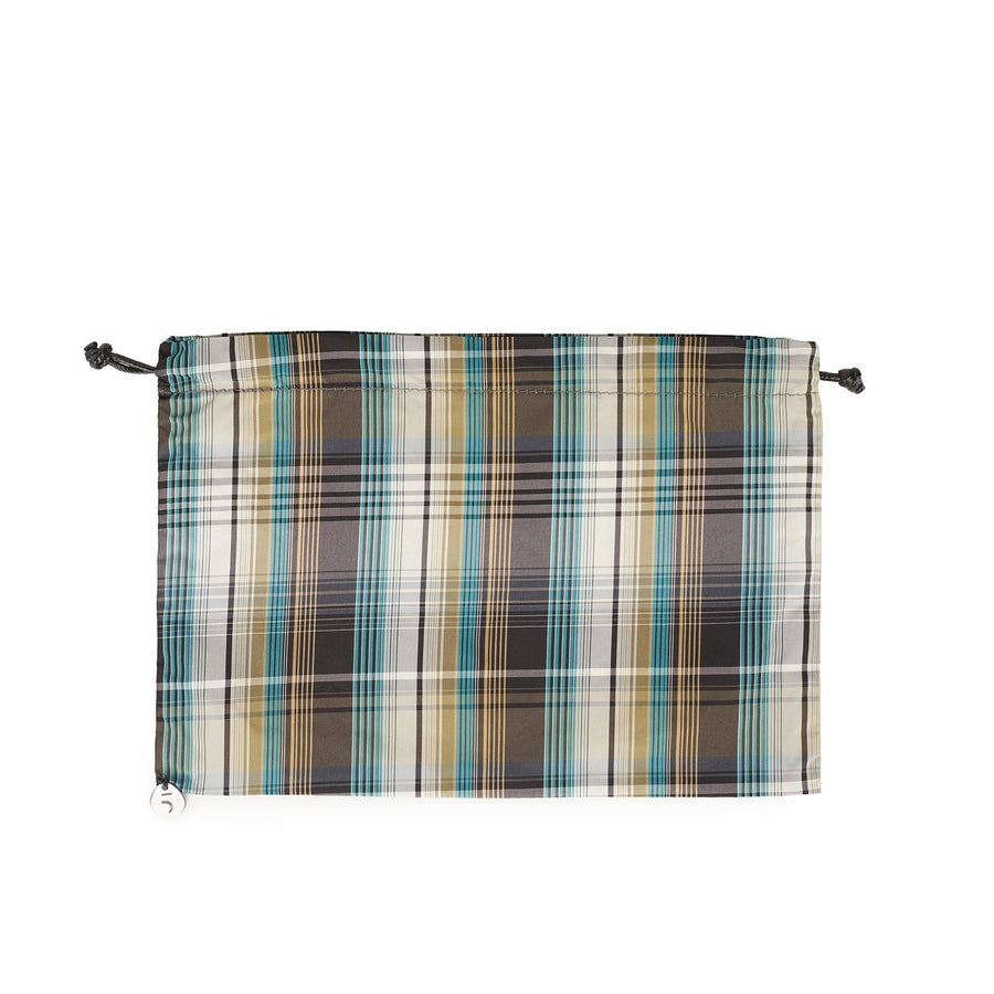 The Accessories Pouch Checkered Turquoise, Medium