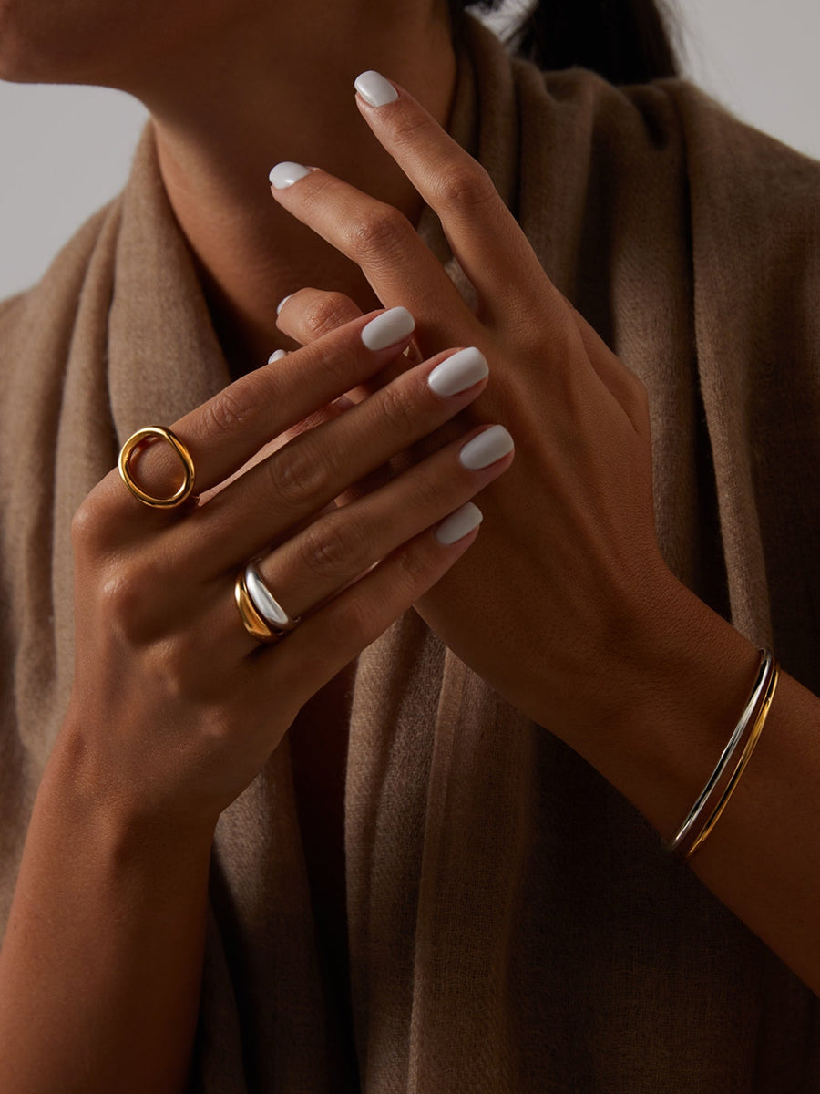 The Essential Forms Small Chic 18K Gold Plated Silver 925° Ring