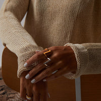 The Essential Forms ZigZag 18K Gold Plated Silver 925° Ring