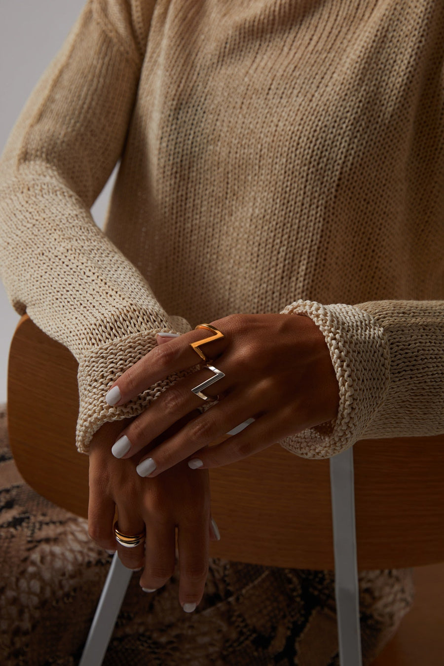 The Essential Forms ZigZag 18K Gold Plated Silver 925° Ring
