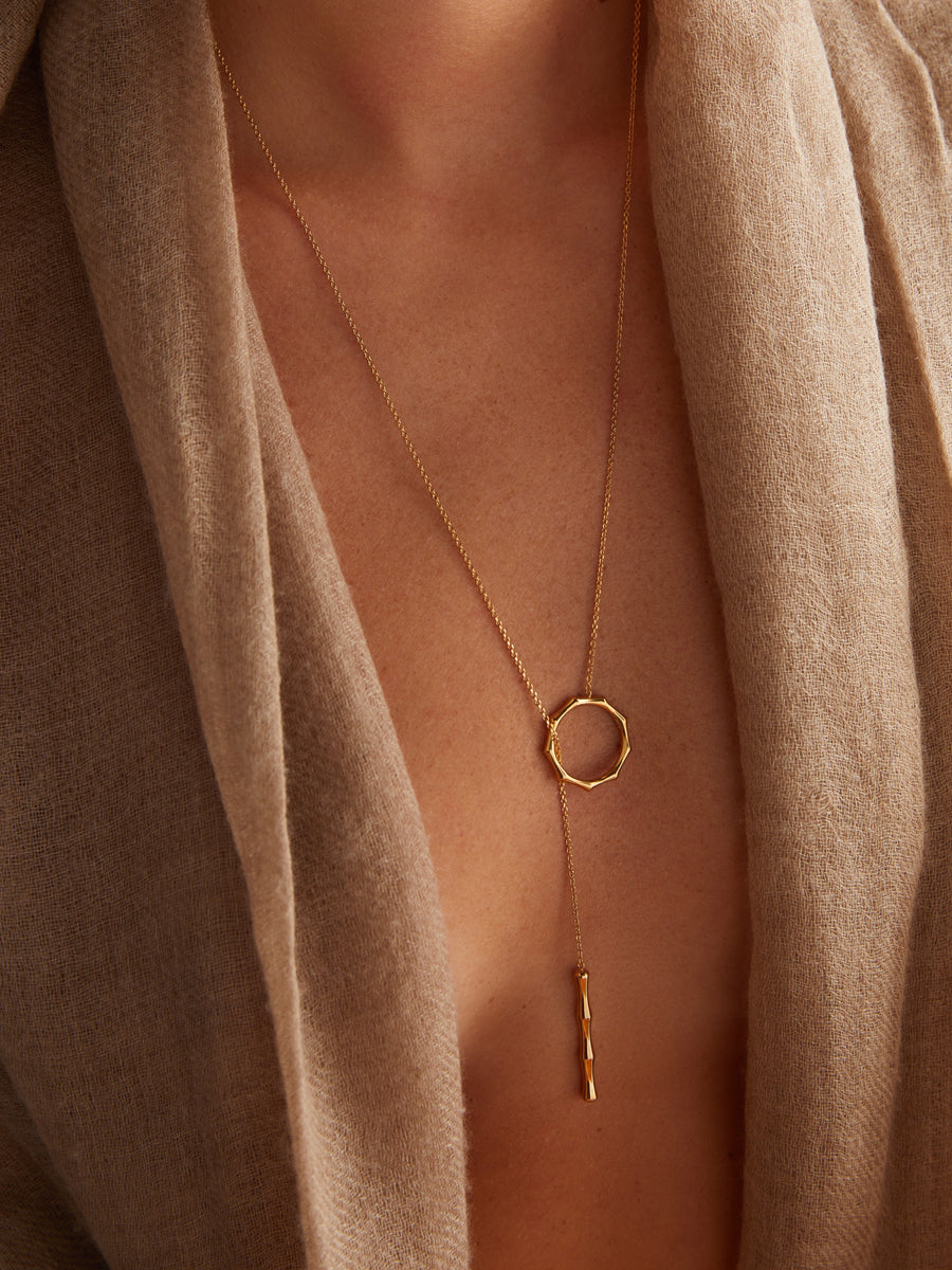 The Essential Bamboo Tie 18K Gold Plated Silver 925° Necklace