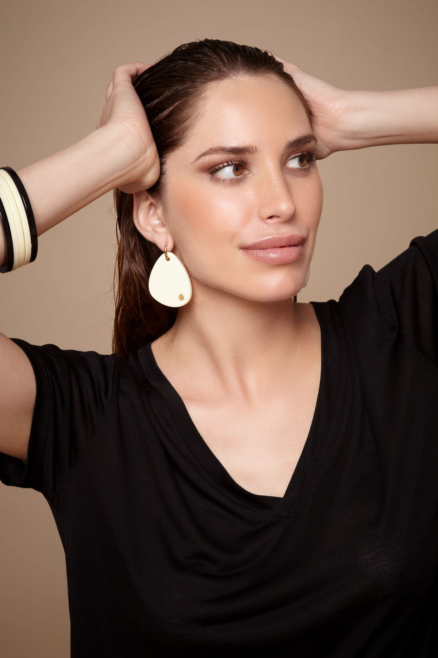 The Eclectic Irregular Large Ivory Earrings