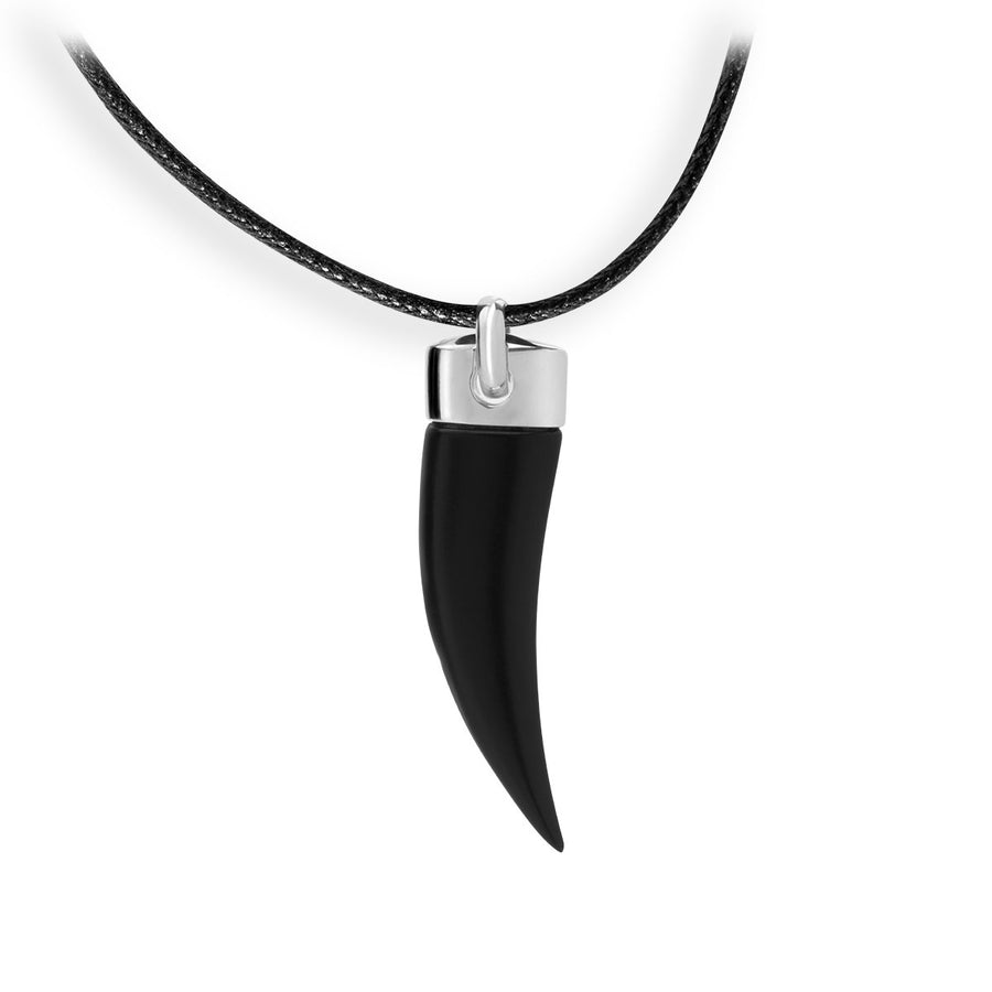 The Essential Rock Tooth Black Coated & Silver 925° Pendant