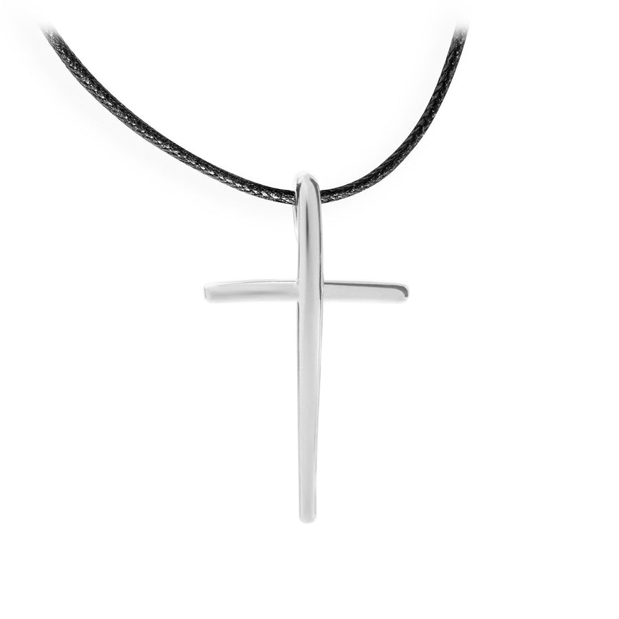 The Everlucky Cross Curved Silver 925° Necklace