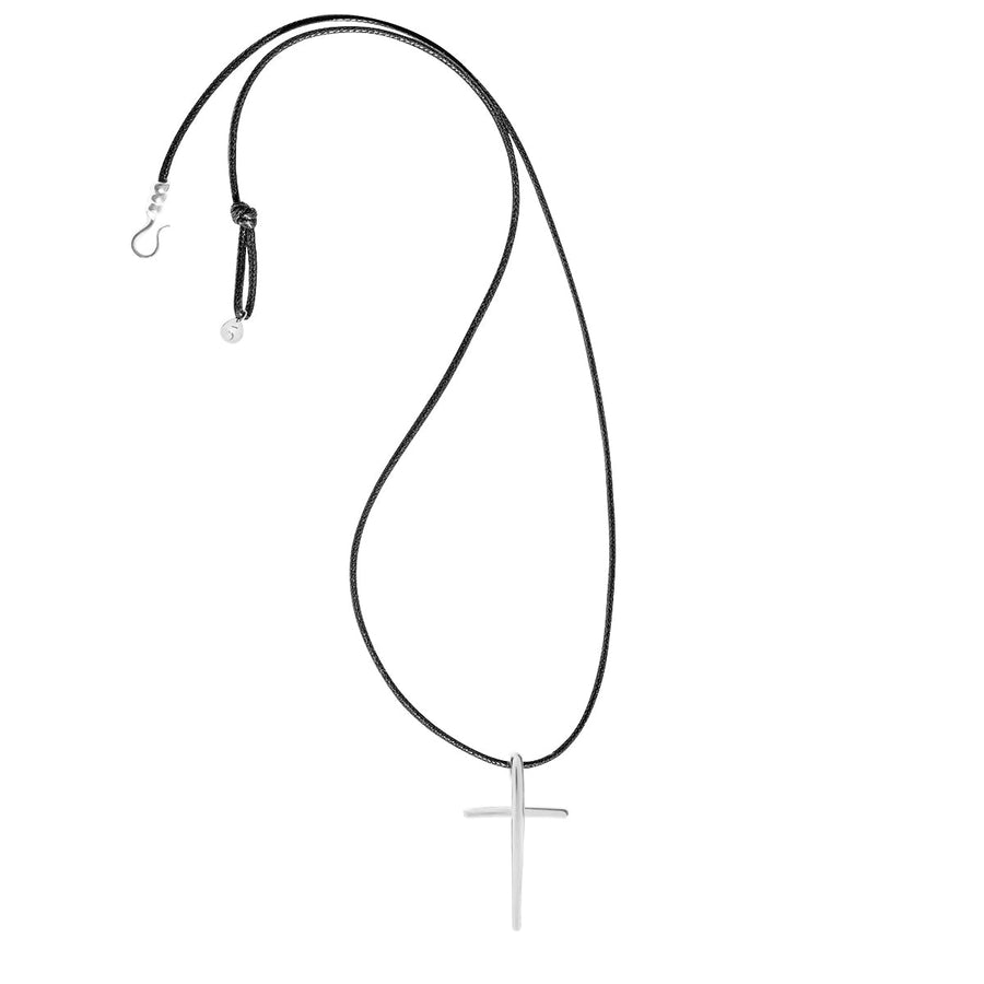 The Everlucky Cross Curved Silver 925° Necklace