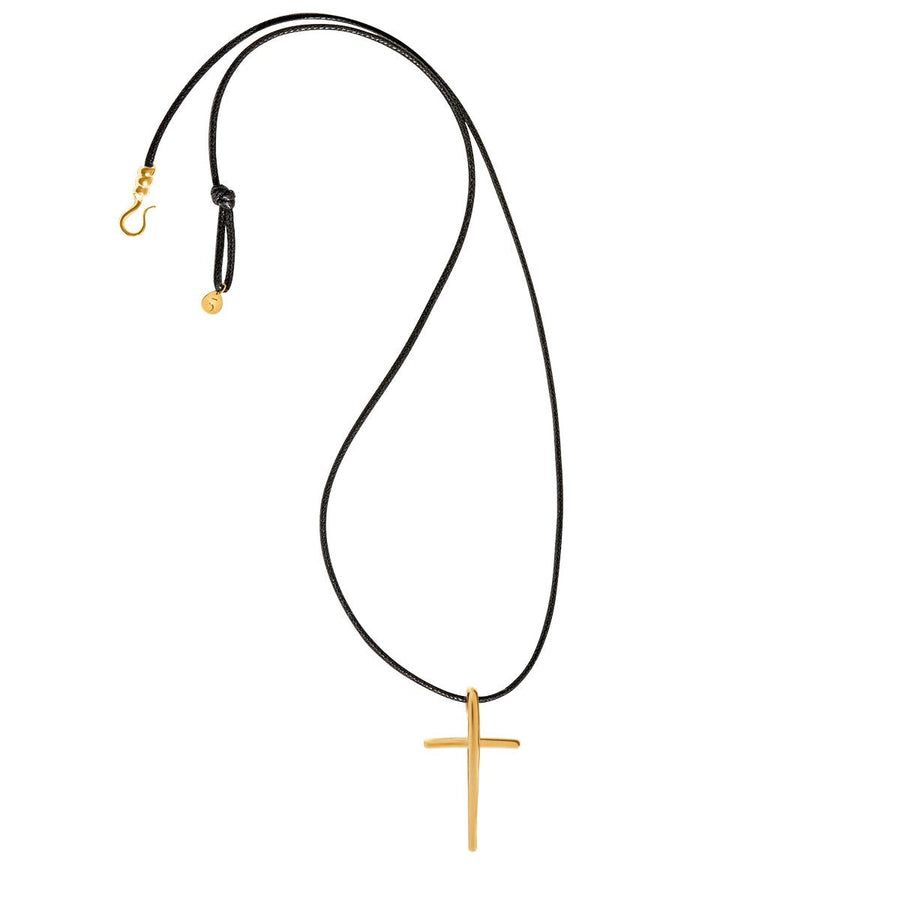 The Everlucky Cross Curved 18K Gold Plated Silver 925° Necklace