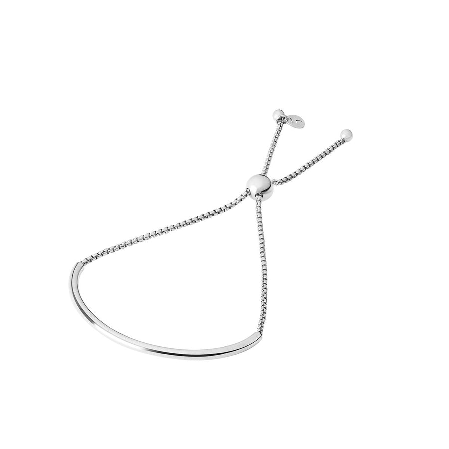 The Essential Forms Plain with Chain Bangle Silver 925° Bracelet