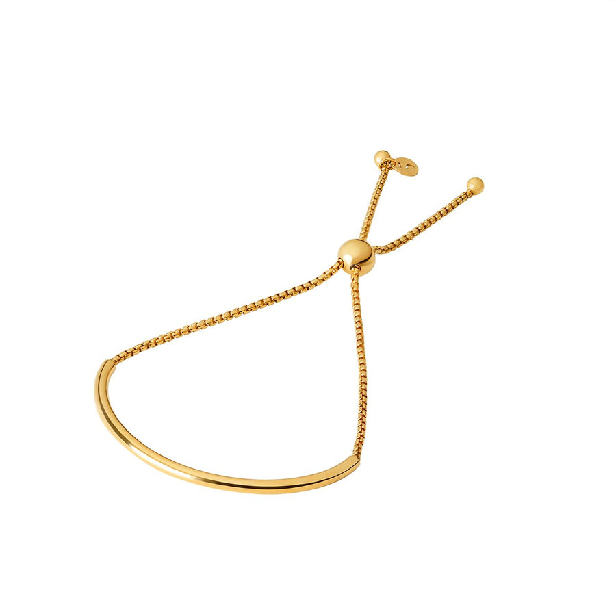 The Essential Forms Plain with Chain Bangle 18K Gold Plated Silver 925° Bracelet