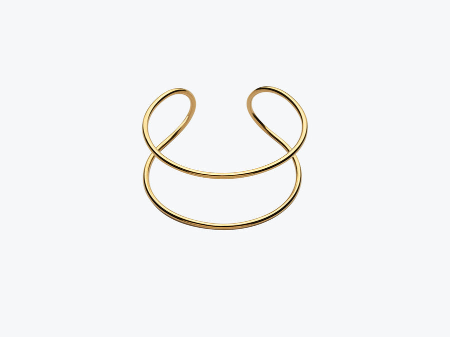 The Essential Forms Double Bangle 18K Gold Plated Silver 925° Bracelet