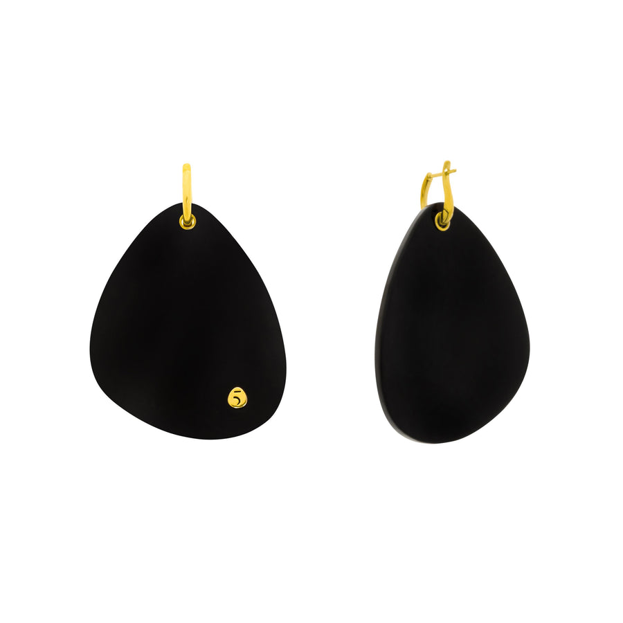 The Eclectic Irregular Medium Black Earrings