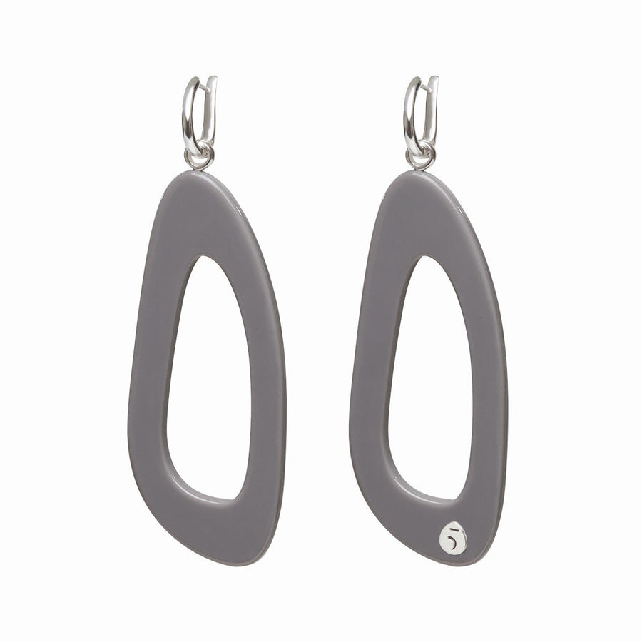 The Eclectic Long Outline Grey Earrings