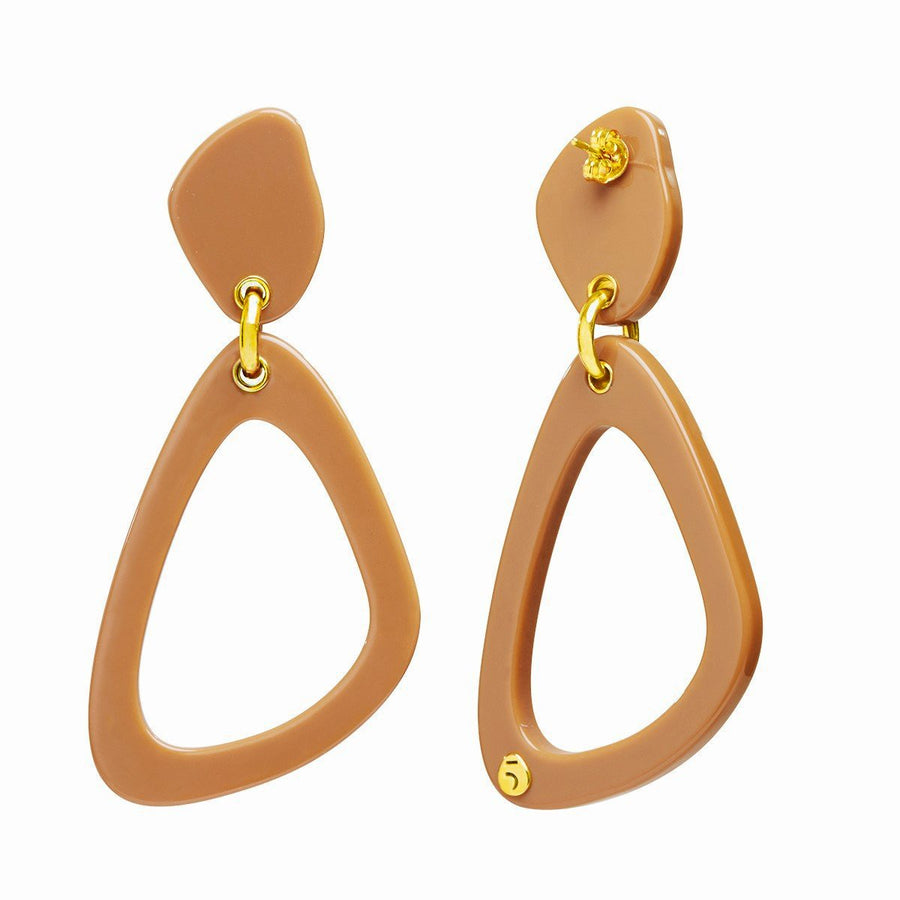The Eclectic Outline Camel Earrings
